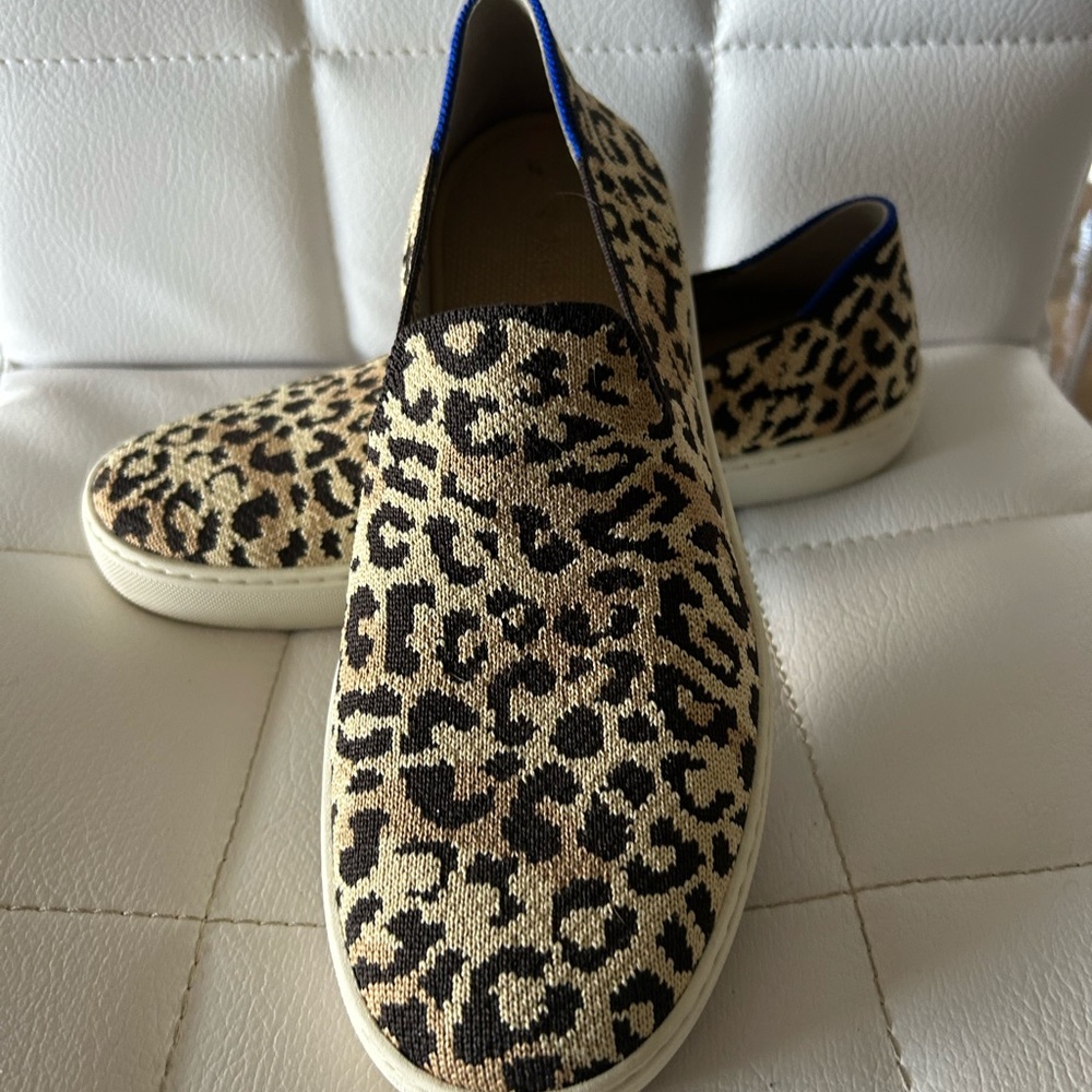 Rothy's Women's  Leopard Print Sneakers loafers  shoes size 9